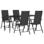 vidaXL Juego de comedor de jardín 5 piezas ratán sintético negro vidaXL Juego de comedor de jardín 5 piezas ratán sintético negro