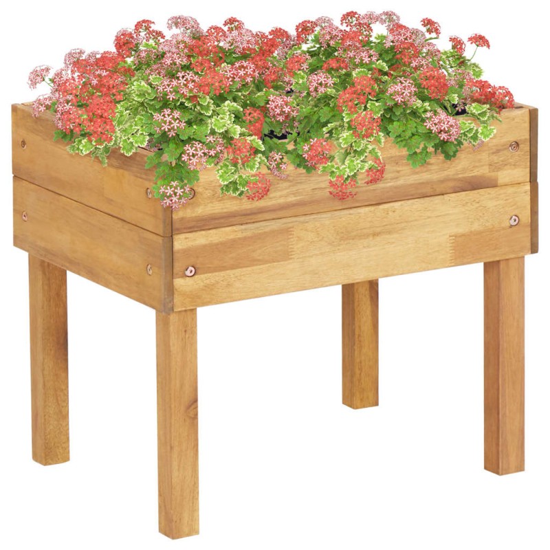 vidaXL Jardinera elevada de madera maciza de acacia 50x40x45 cm vidaXL Jardinera elevada de madera maciza de acacia 50x40x45 cm