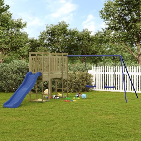 vidaXL Parque infantil de exterior madera de pino impregnada