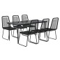 vidaXL Juego de comedor para jardín 7 piezas negro vidaXL Juego de comedor para jardín 7 piezas negro