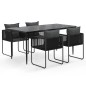 vidaXL Juego de comedor para jardín 5 piezas negro 