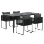 vidaXL Juego de comedor para jardín 5 piezas negro 
