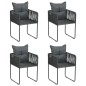 vidaXL Juego de comedor para jardín 5 piezas negro 