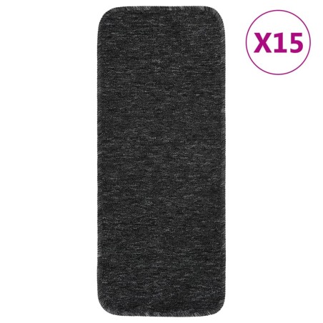 vidaXL Alfombrillas escalera 15 uds antracita rectangular 60x25 cm