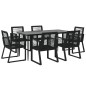vidaXL Juego de comedor para jardín 7 piezas ratán PVC negro