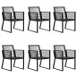 vidaXL Juego de comedor para jardín 7 piezas ratán PVC negro