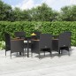 vidaXL Juego de comedor de jardín 7 piezas con cojines negro vidaXL Juego de comedor de jardín 7 piezas con cojines negro
