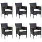 vidaXL Juego de comedor de jardín 7 piezas con cojines negro vidaXL Juego de comedor de jardín 7 piezas con cojines negro