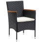 vidaXL Juego de comedor de jardín 7 piezas con cojines negro vidaXL Juego de comedor de jardín 7 piezas con cojines negro