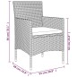 vidaXL Juego de comedor para jardín 5 piezas con cojines gris y negro