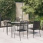 vidaXL Juego de comedor jardín 5 pzas acero y cuerda de algodón negro vidaXL Juego de comedor jardín 5 pzas acero y cuerda de algodón negro