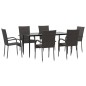 vidaXL Juego de comedor de jardín 7 piezas ratán sintético marrón vidaXL Juego de comedor de jardín 7 piezas ratán sintético marrón