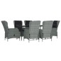 vidaXL Juego de comedor de jardín 7 piezas ratán sintético gris claro