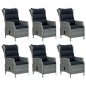 vidaXL Juego de comedor de jardín 7 piezas ratán sintético gris claro