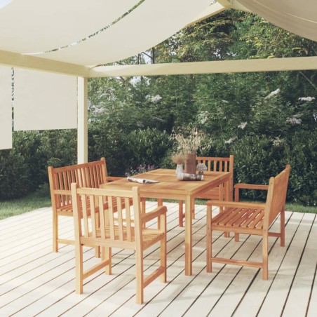 vidaXL Juego de comedor para jardín 5 piezas madera maciza de teca