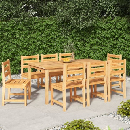 vidaXL Juego de comedor para jardín 9 piezas madera maciza de teca