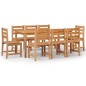 vidaXL Juego de comedor para jardín 9 piezas madera maciza de teca vidaXL Juego de comedor para jardín 9 piezas madera maciza de teca