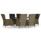 vidaXL Juego de comedor de jardín 7 piezas ratán sintético marrón vidaXL Juego de comedor de jardín 7 piezas ratán sintético marrón