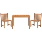vidaXL Juego de comedor para jardín 3 pzas madera maciza de teca