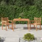 vidaXL Juego de comedor para jardín 3 pzas madera maciza de teca vidaXL Juego de comedor para jardín 3 pzas madera maciza de teca