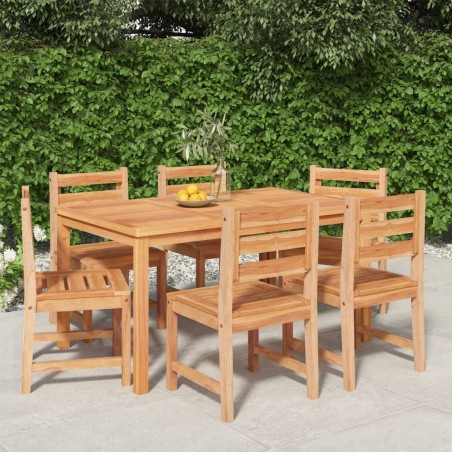 vidaXL Juego de comedor de jardín 7 piezas madera maciza de teca