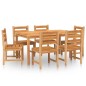 vidaXL Juego de comedor de jardín 7 piezas madera maciza de teca