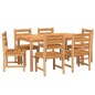 vidaXL Juego de comedor de jardín 7 piezas madera maciza de teca