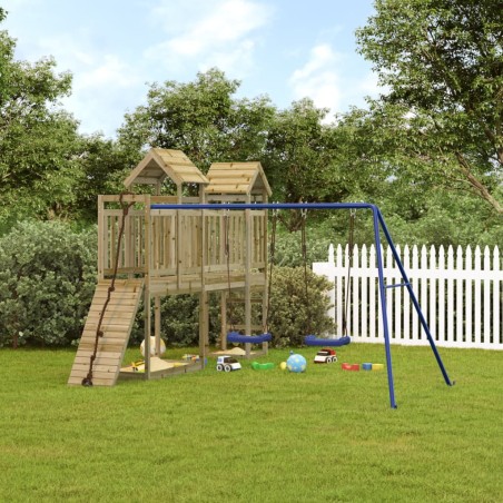 vidaXL Parque infantil de exterior madera de pino impregnada
