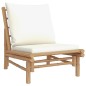 vidaXL Set de muebles de jardín 5 piezas bambú y cojines blanco crema vidaXL Set de muebles de jardín 5 piezas bambú y cojines blanco crema