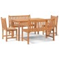 vidaXL Juego de comedor para jardín 5 piezas madera maciza de teca
