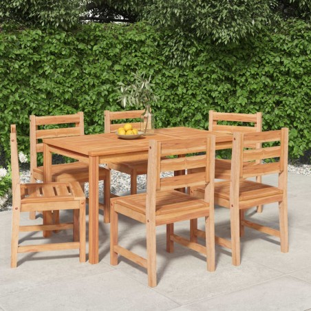 vidaXL Juego de comedor de jardín 7 piezas madera maciza de teca