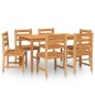vidaXL Juego de comedor de jardín 7 piezas madera maciza de teca