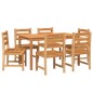 vidaXL Juego de comedor de jardín 7 piezas madera maciza de teca