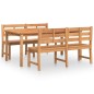 vidaXL Juego de comedor para jardín 3 pzas madera maciza de teca vidaXL Juego de comedor para jardín 3 pzas madera maciza de teca