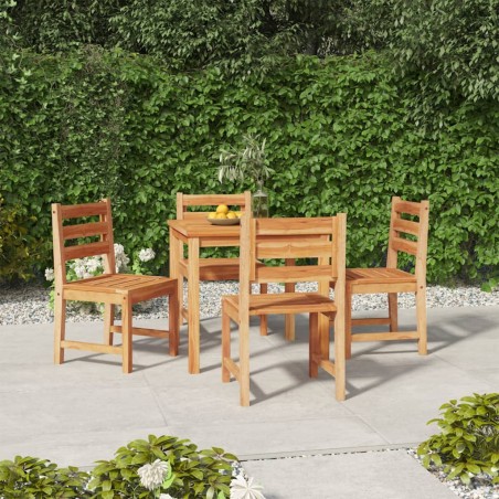 vidaXL Juego de comedor para jardín 5 piezas madera maciza de teca