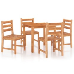 vidaXL Juego de comedor para jardín 5 piezas madera maciza de teca