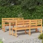 vidaXL Juego de comedor para jardín 3 pzas madera maciza de teca vidaXL Juego de comedor para jardín 3 pzas madera maciza de teca