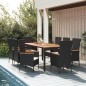 vidaXL Set de comedor de jardín 9 pzas y cojines ratán sintético negro vidaXL Set de comedor de jardín 9 pzas y cojines ratán sintético negro