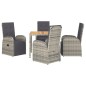 vidaXL Set comedor de jardín 5 piezas con cojines ratán sintético gris vidaXL Set comedor de jardín 5 piezas con cojines ratán sintético gris