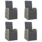 vidaXL Set comedor de jardín 5 piezas con cojines ratán sintético gris vidaXL Set comedor de jardín 5 piezas con cojines ratán sintético gris