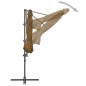 vidaXL Sombrilla voladiza con poste de acero gris topo 300 cm vidaXL Sombrilla voladiza con poste de acero gris topo 300 cm