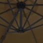 vidaXL Sombrilla voladiza con poste de acero gris topo 300 cm vidaXL Sombrilla voladiza con poste de acero gris topo 300 cm