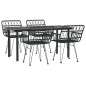 vidaXL Juego de comedor de jardín 5 piezas ratán sintético negro
