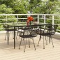 vidaXL Juego de comedor de jardín 5 piezas ratán sintético negro