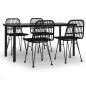 vidaXL Juego de comedor de jardín 5 piezas ratán sintético negro vidaXL Juego de comedor de jardín 5 piezas ratán sintético negro