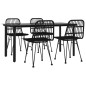 vidaXL Juego de comedor de jardín 5 piezas ratán sintético negro vidaXL Juego de comedor de jardín 5 piezas ratán sintético negro