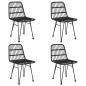 vidaXL Juego de comedor de jardín 5 piezas ratán sintético negro vidaXL Juego de comedor de jardín 5 piezas ratán sintético negro