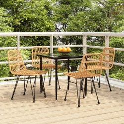 vidaXL Juego de comedor de jardín 5 piezas ratán sintético