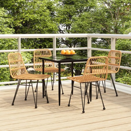 vidaXL Juego de comedor de jardín 5 piezas ratán sintético