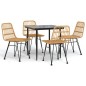 vidaXL Juego de comedor de jardín 5 piezas ratán sintético vidaXL Juego de comedor de jardín 5 piezas ratán sintético